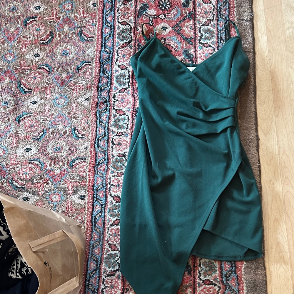 Emerald Sundae Asymmetrical Teal Dress